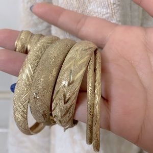 10k bangles and set of hoop earrings